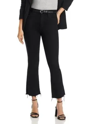 Mother The Lil' Hustler Petites Ankle High Rise Cropped Bootcut Jeans in Not Guilty