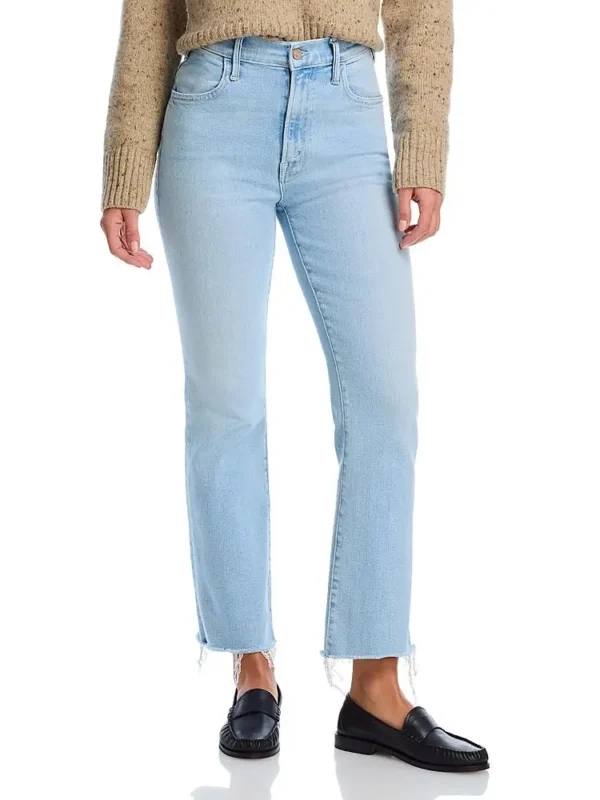 Mother Petites Lil' Hustler High Rise Cropped Flared Jeans in Ball in Your Court