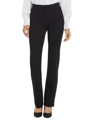 Nydj Petite Marilyn High Rise Straight Jeans in Black
