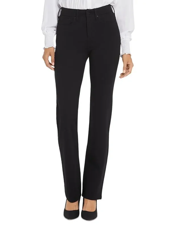 Nydj Petite Marilyn High Rise Straight Jeans in Black