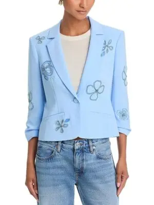 Cinq a Sept Beaded Flowers Le Petite Khloe Blazer