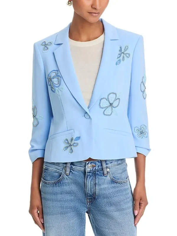 Cinq a Sept Beaded Flowers Le Petite Khloe Blazer