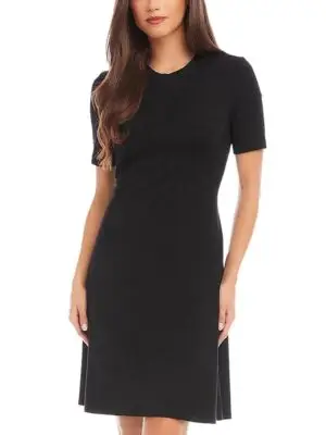 Karen Kane Petites Short Sleeve A Line Dress