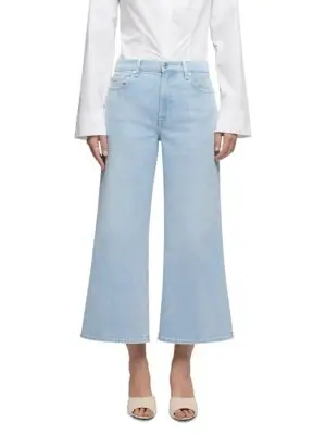 7 For All Mankind Petites Lotta Wide Ankle Jeans in Dewdrop