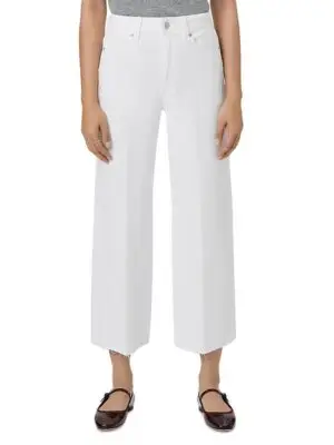 Paige Petites Anessa High Rise Wide Leg Jeans in Crisp White