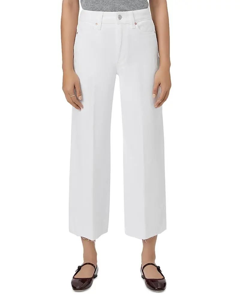 Paige Petites Anessa High Rise Wide Leg Jeans in Crisp White