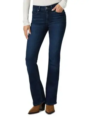 Paige High Rise Manhattan Petite Bootcut Jeans in Manifesto