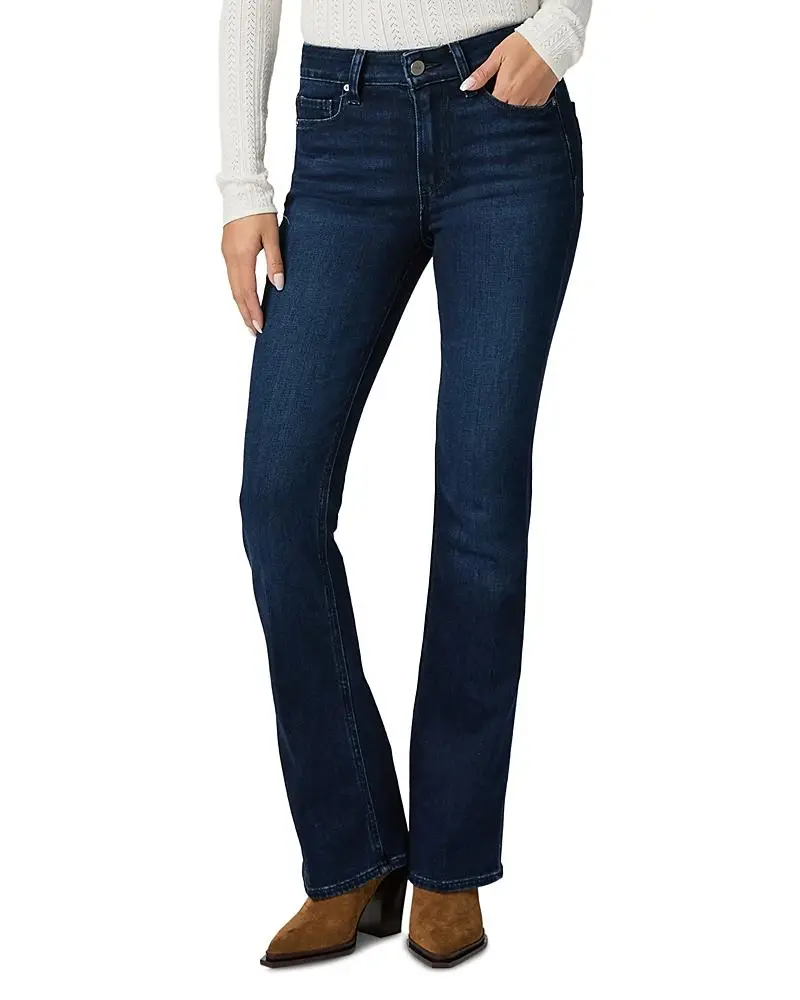 Paige High Rise Manhattan Petite Bootcut Jeans in Manifesto