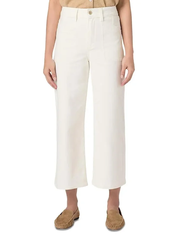 Paige Anessa Petite High Rise Wide Leg Jeans in Tonal Ecru
