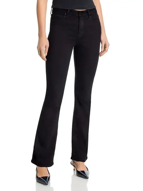 Paige Laurel Canyon High Rise Petite Boot Jeans in Black Shadow