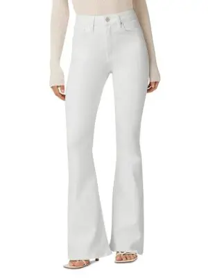 Hudson Petite Holly High Rise Flare Jeans in White