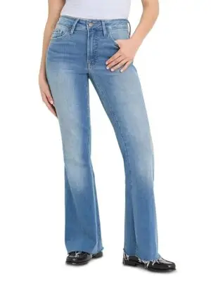 Good American Good Petite Mid Rise Flare Jeans in Indigo 1211