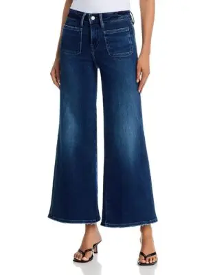 Good American Good Petite Soft Touch High Rise Palazzo Jeans in Indigo511