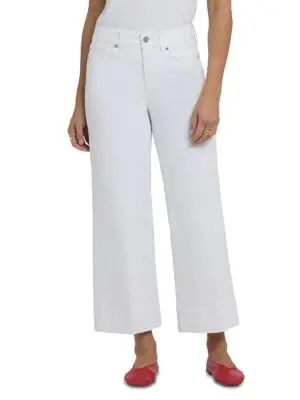Nydj Petites Teresa Wide Leg Ankle Jeans in Optic White