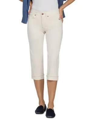 Nydj Petites Marilyn Straight Crop Cuff Jeans in Vintage White