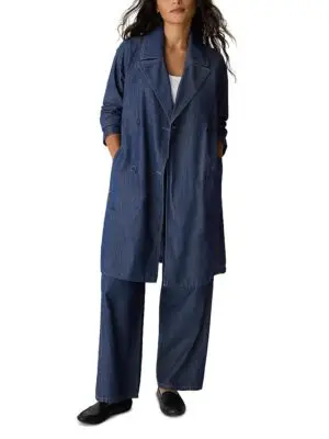 Eileen Fisher Petites Denim Trench Coat