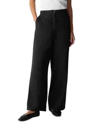 Eileen Fisher Petites High Waist Linen Pants
