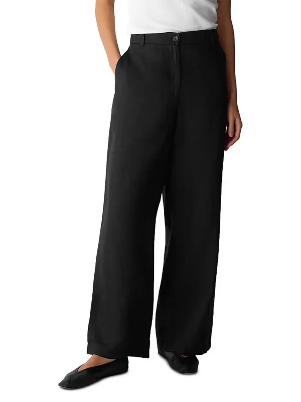 Eileen Fisher Petites High Waist Linen Pants