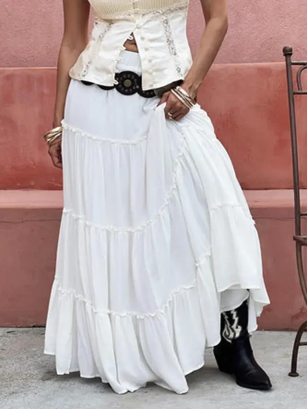 Miriah Maxi Skirt White Petite