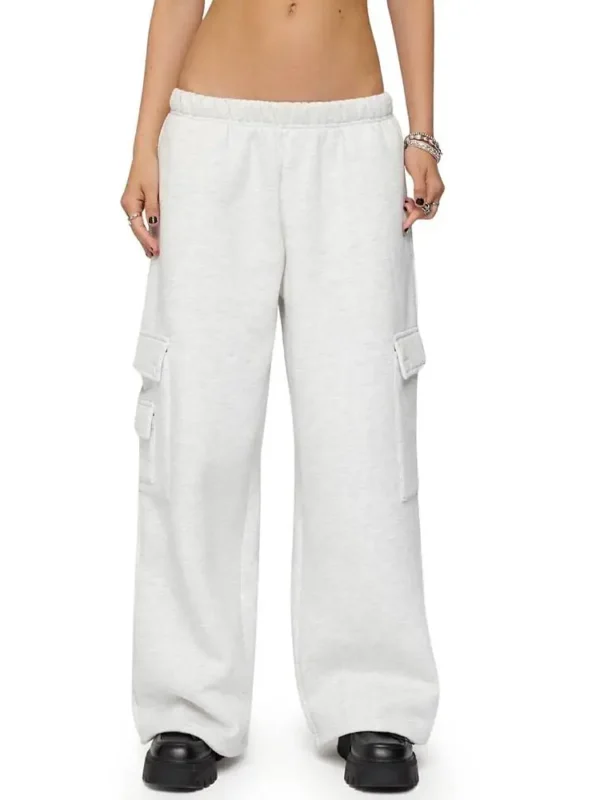Edikted Petite Wide Leg Cargo Sweatpants