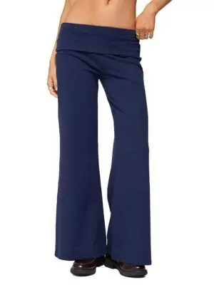 Edikted Petite Wide Leg Fold Over Pants