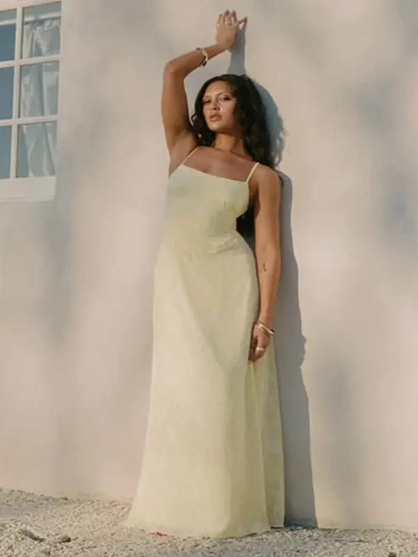 South Of France Maxi Dress Yellow Petite