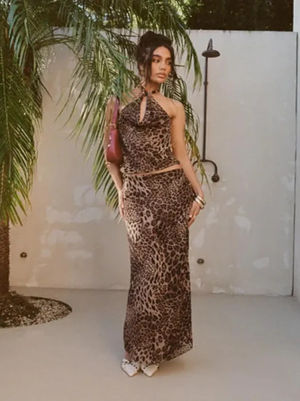 Eleganza Maxi Skirt Leopard Petite