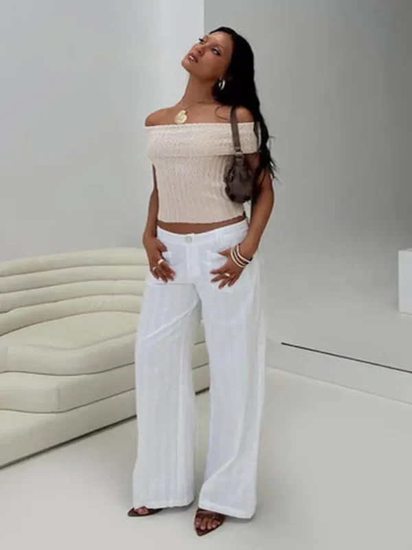 Vendi Low Rise Pant White Petite