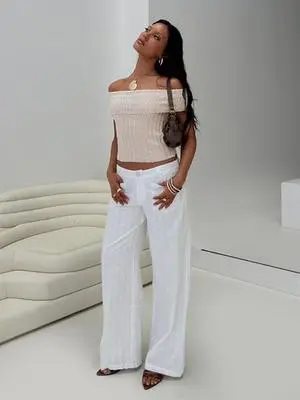 Vendi Low Rise Pant White Petite