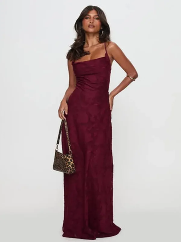 Celena Maxi Dress Burgundy Burnout Petite