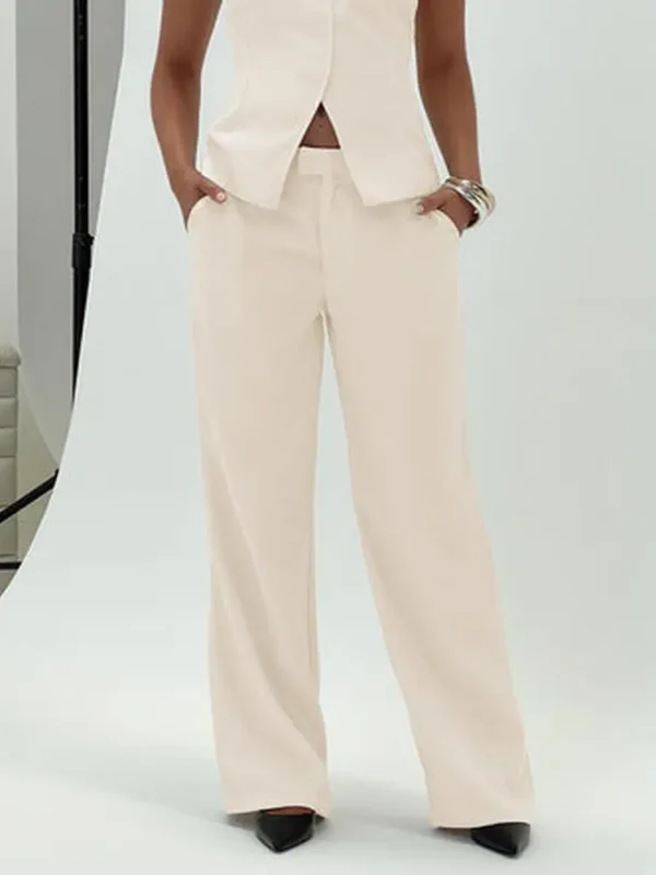 Irresistible Wide Leg Pant Cream Petite