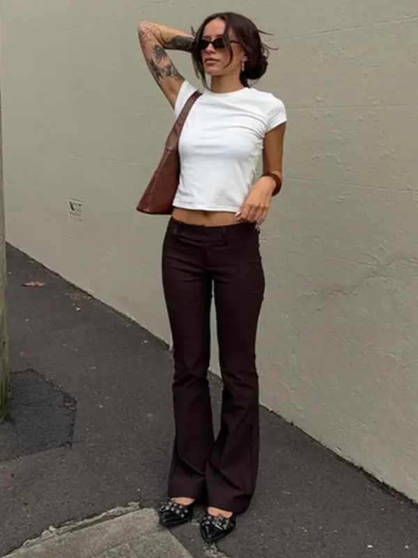 Kinkirk Flared Pants Chocolate Petite