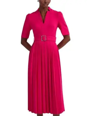 Karen Millen Petite Crepe Forever Pleat Midi Dress