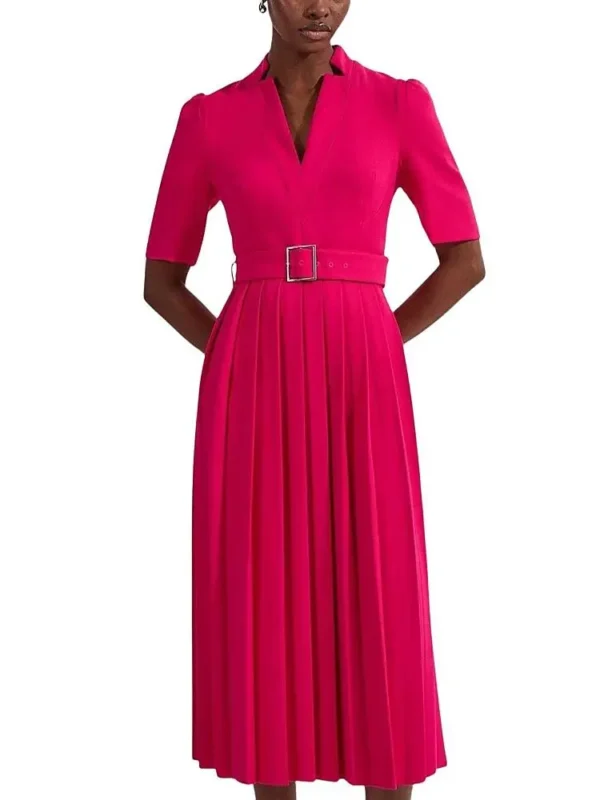Karen Millen Petite Crepe Forever Pleat Midi Dress