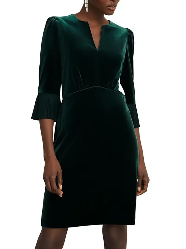 Hobbs London Petites Violet Velvet Dress