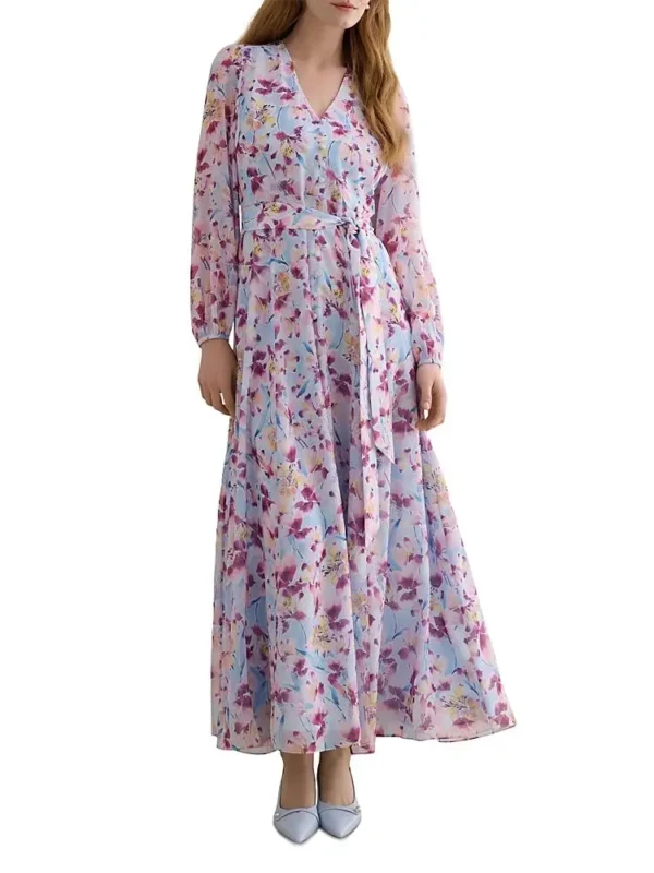 Hobbs London Petites Thea Tie Waist Maxi Dress