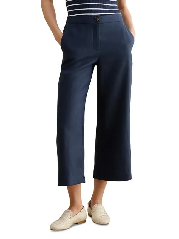 Hobbs London Petite Lillie Cropped Linen Trousers