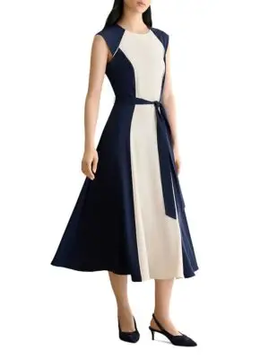 Hobbs London Petite Andrea Color Blocked Dress
