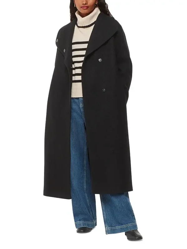 Whistles Petite Morgan Funnel Neck Wool Coat