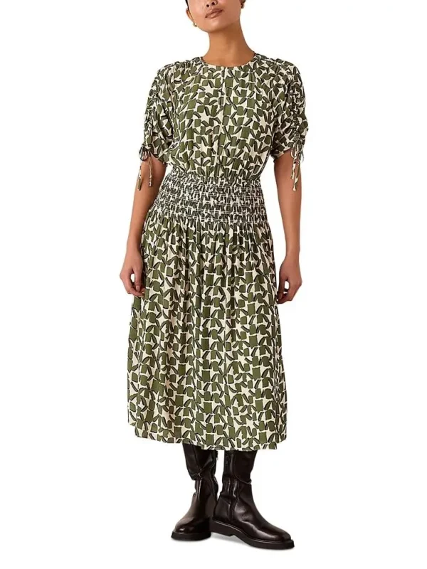 Whistles Petites Abstract Squares Midi Dress