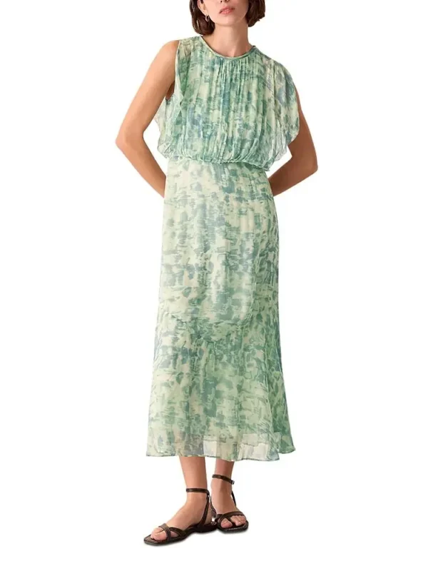 Whistles Petites Dashed Brush Marks Midi Dress
