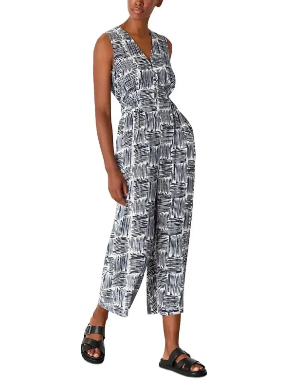 Whistles Petites Hatched Squares Jumpsuit
