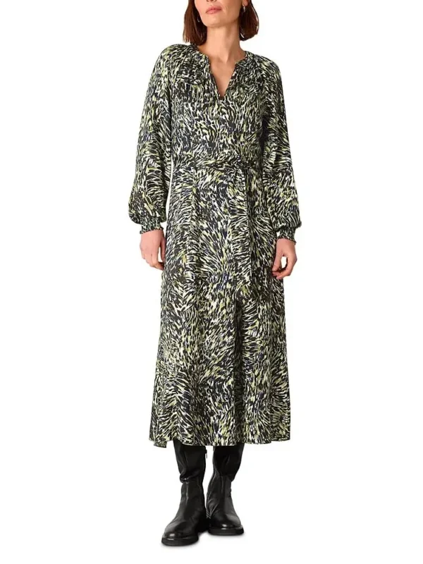 Whistles Petite Marlow Leopard Swirl Dress
