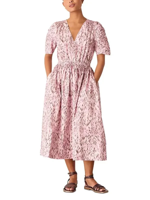 Whistles Petite Leopard Midi Dress
