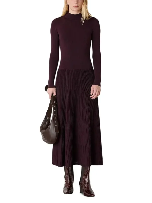 Whistles Petites Pleated Knit Dress