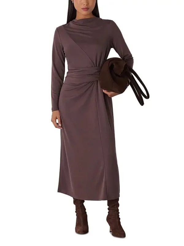 Whistles Petite Ruched Detail Midi Dress
