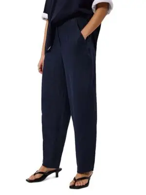 Whistles Petites Linen Barrel Leg Trousers