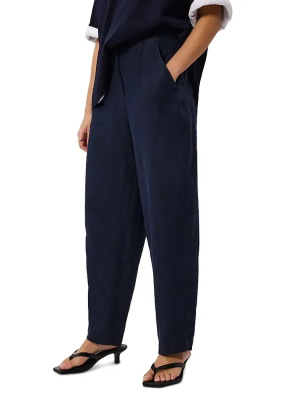 Whistles Petites Linen Barrel Leg Trousers