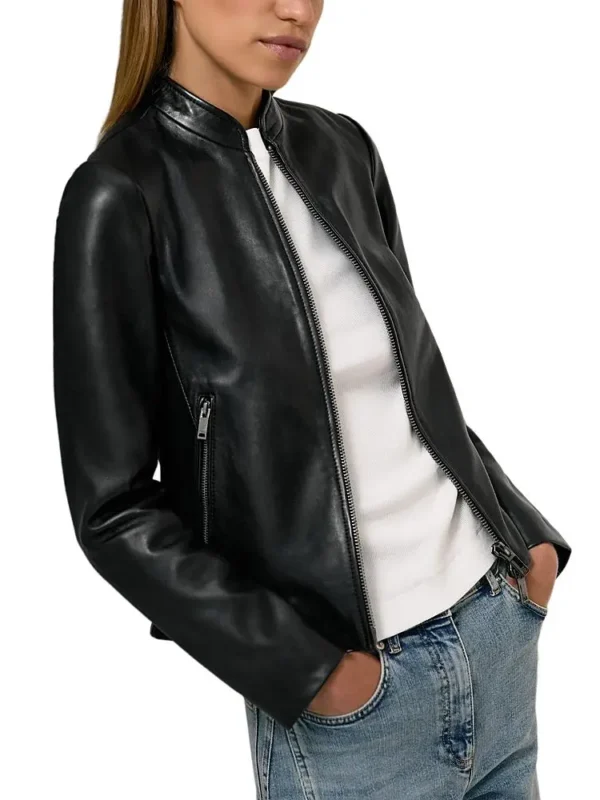 Reiss Petite Allie Leather Biker Jacket