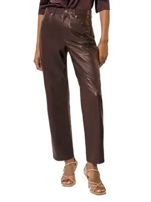 Reiss Petite Slim Leg Leather Pants